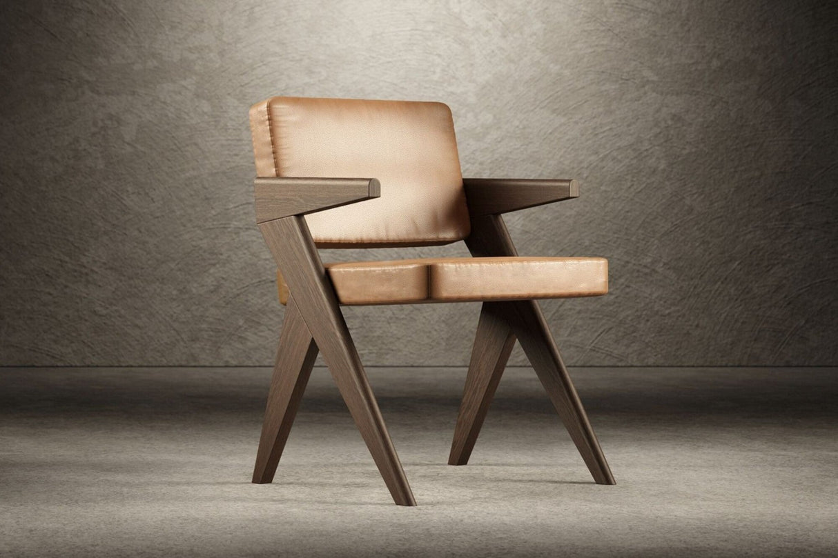 Pierre Jeanneret Leather Dining Chair