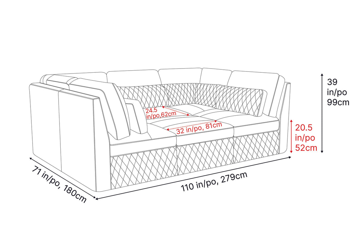 Pisa Leather Lounge Sectional