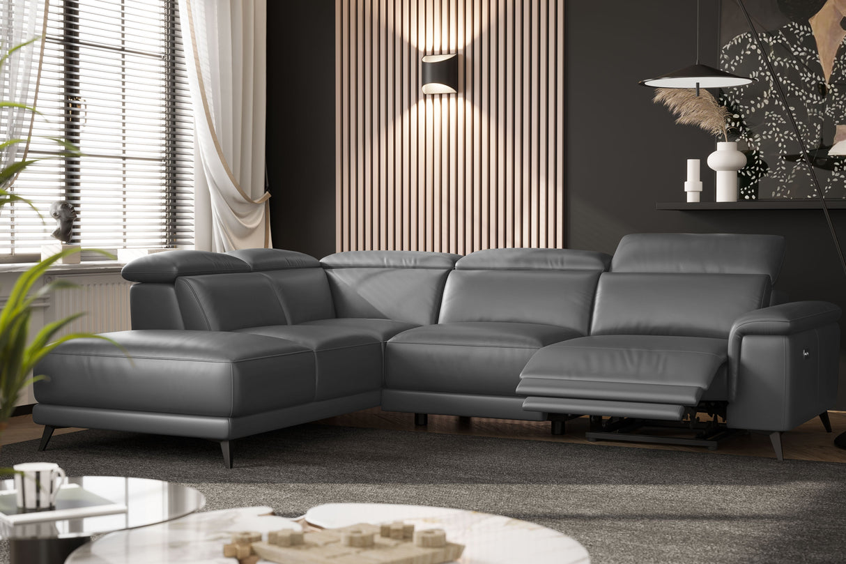 Pista Leather Reclining Sectional Sofa