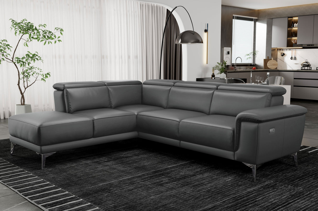Pista Leather Reclining Sectional Sofa