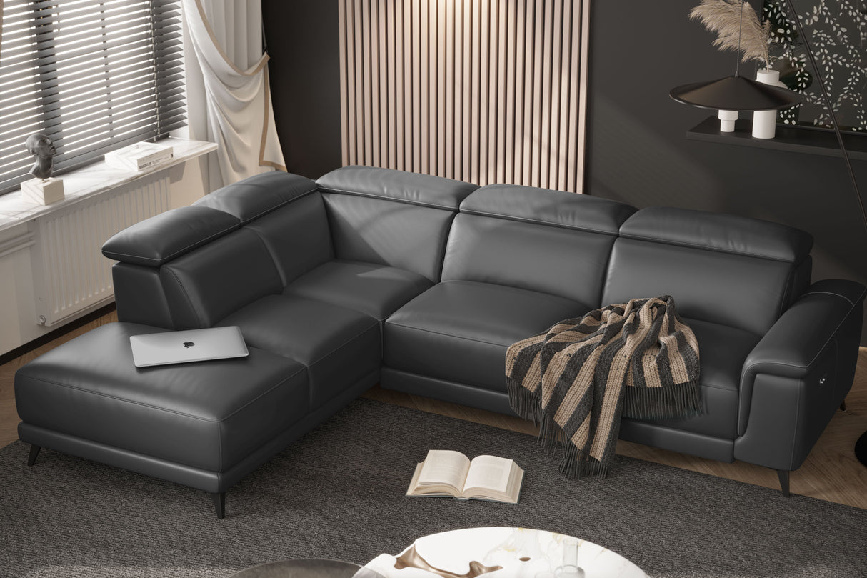 Pista Leather Reclining Sectional Sofa