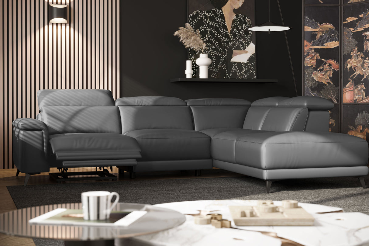 Pista Leather Reclining Sectional Sofa