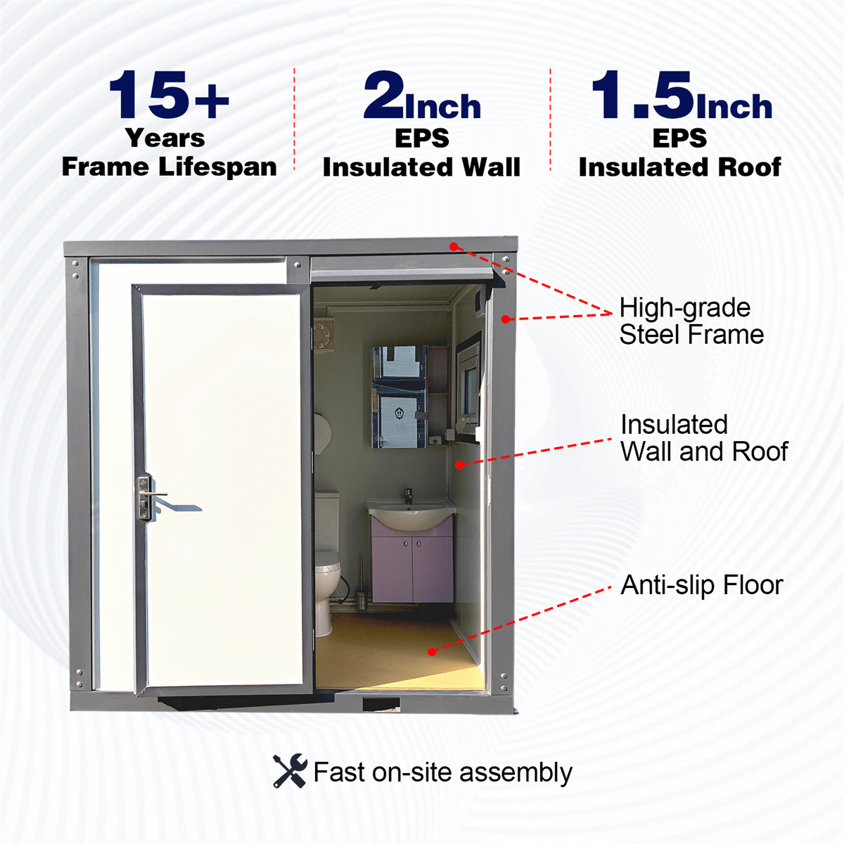 Portable Toilet with Shower Curtain Style