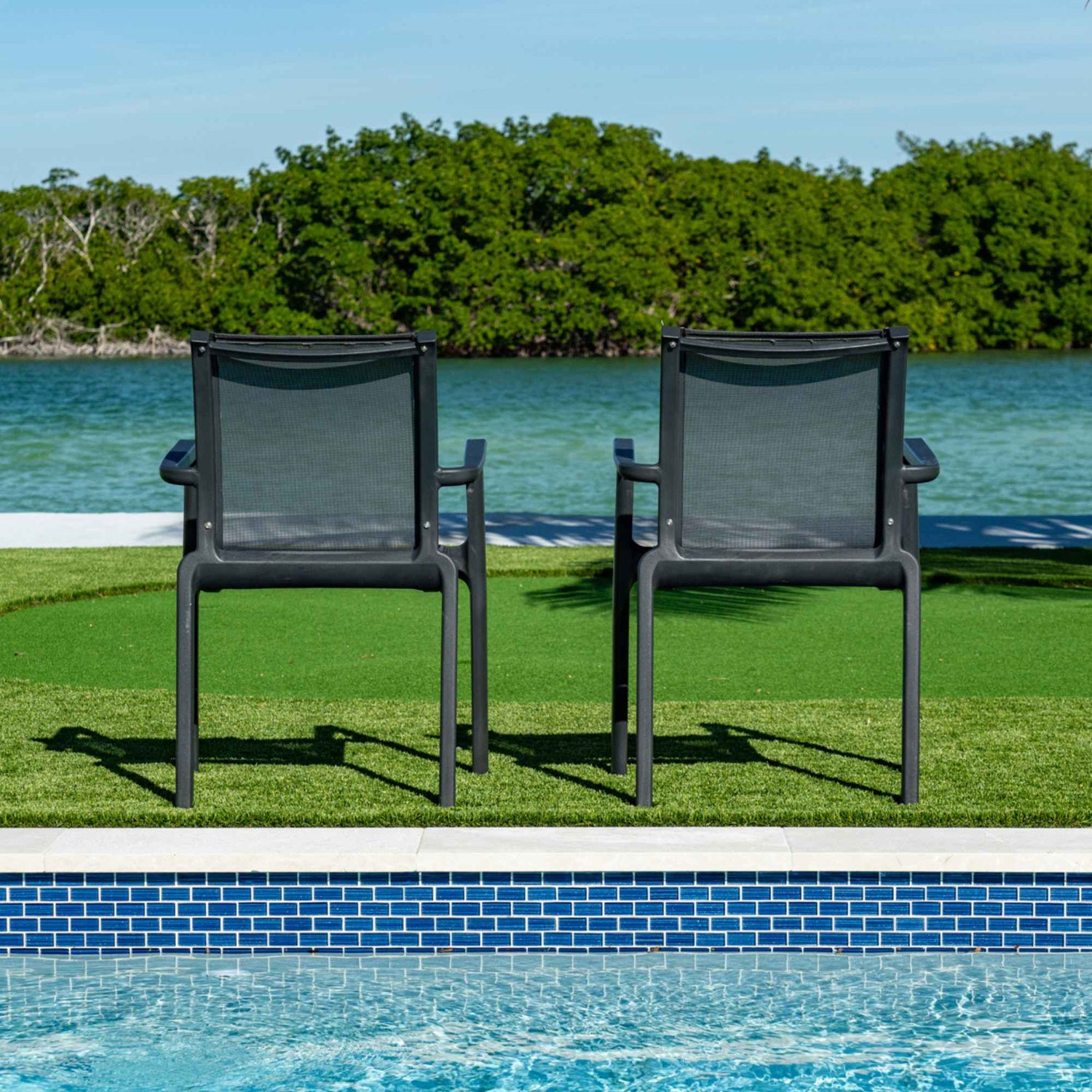 Paris Set of 2 Sling Armchairs - Anthracite