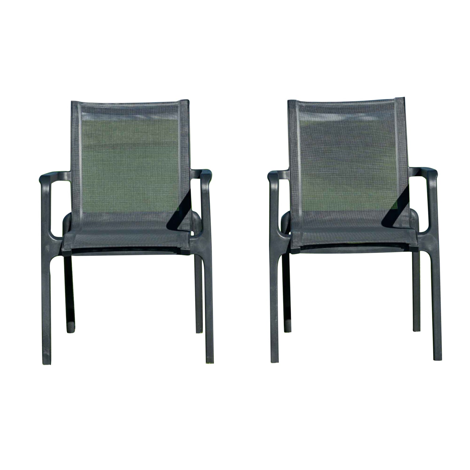 Paris Set of 2 Sling Armchairs - Anthracite