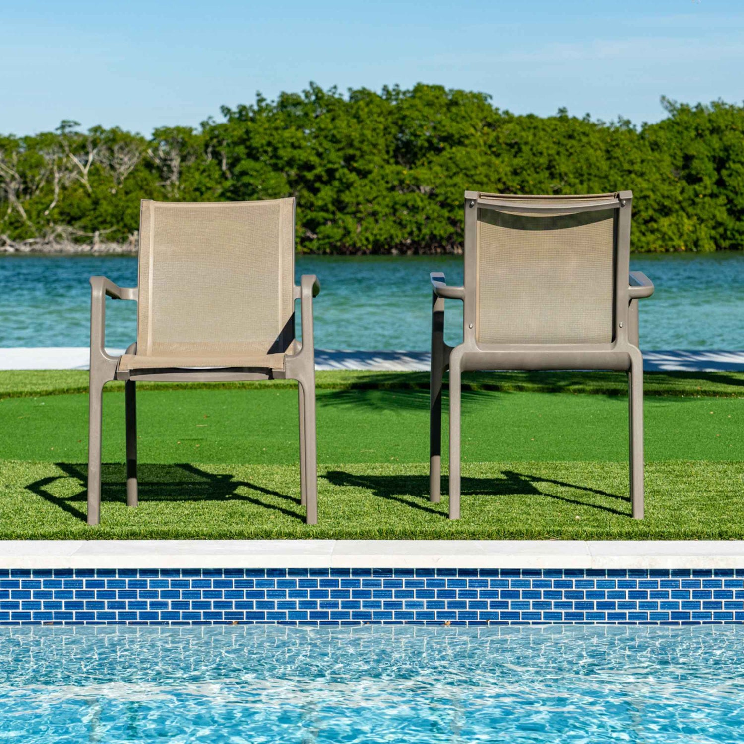 Paris Set of 2 Sling Armchairs - Cappucino