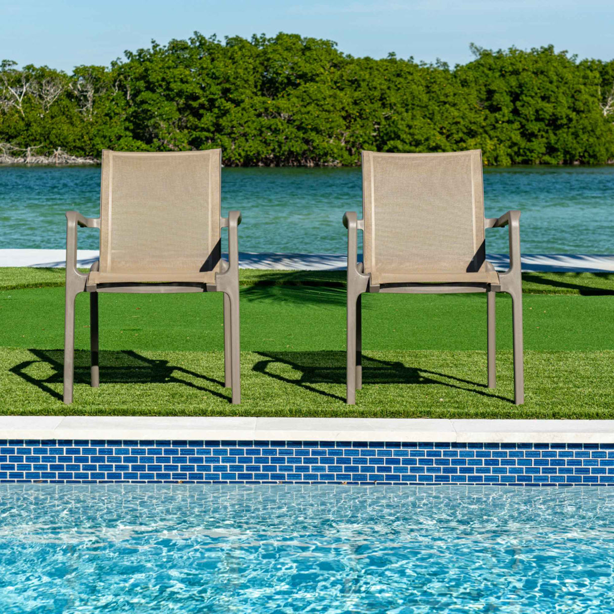 Paris Set of 2 Sling Armchairs - Cappucino