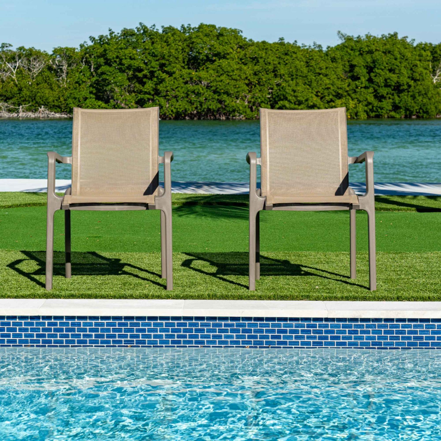 Paris Set of 2 Sling Armchairs - Cappucino