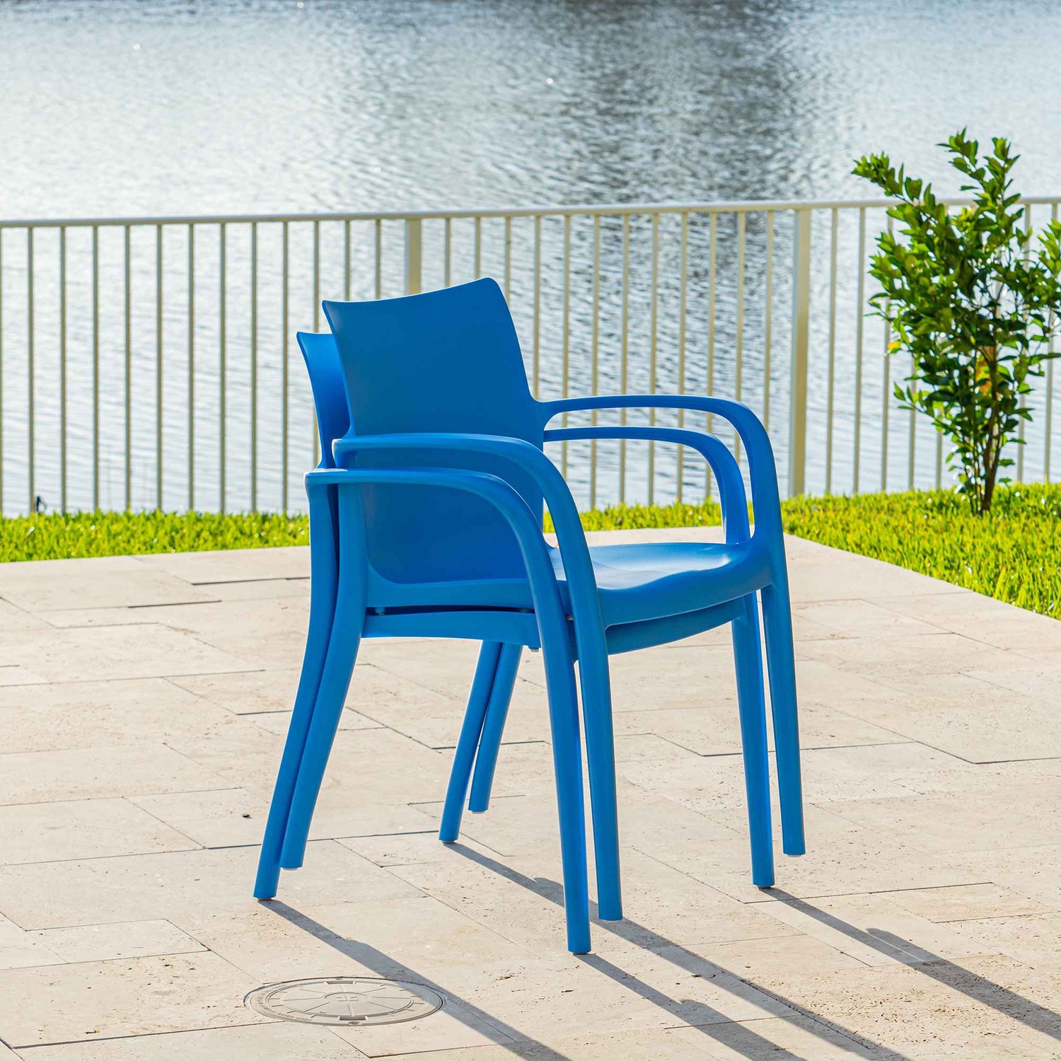 Pedro Set of 2 Stackable Armchair-Blue