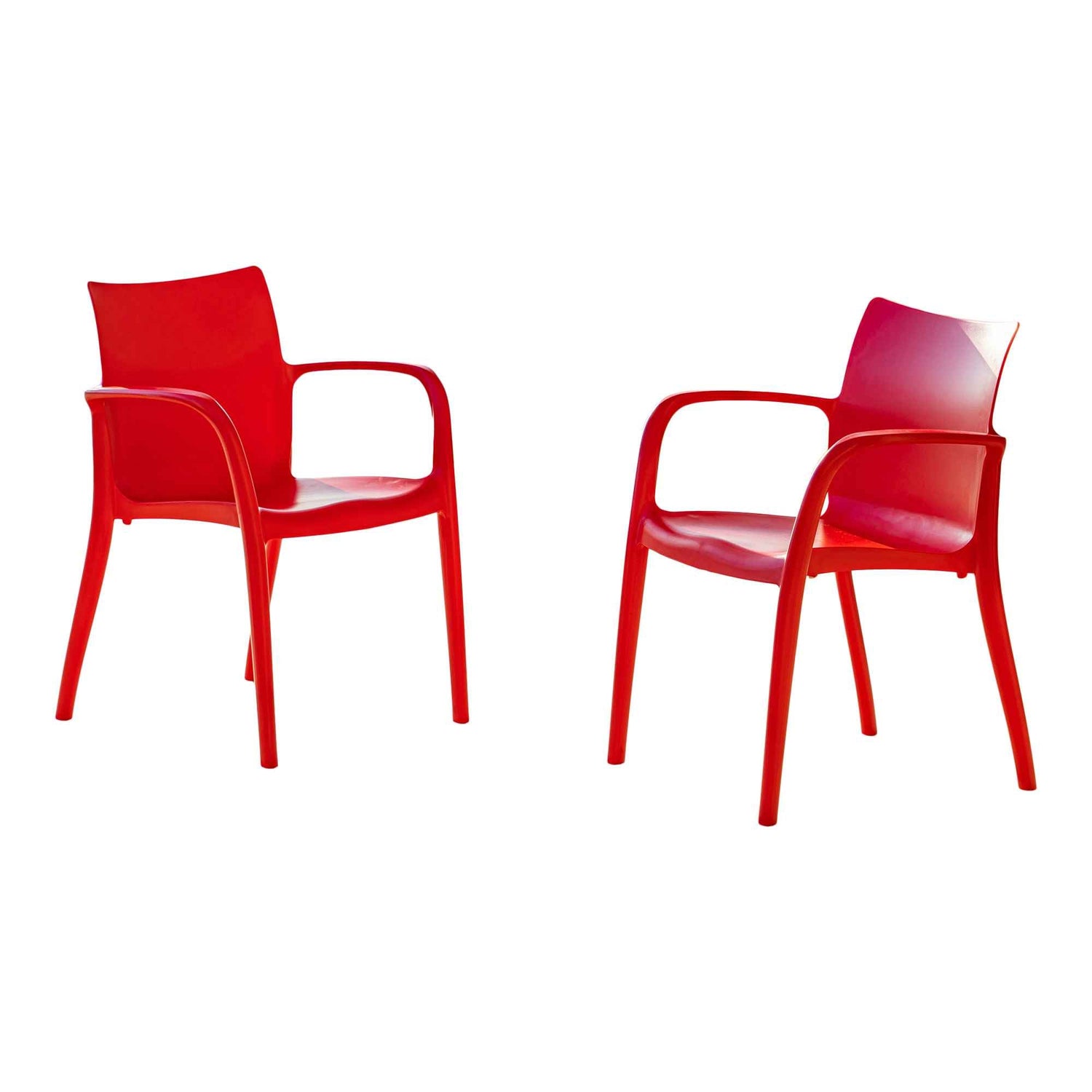 Pedro Set of 2 Stackable Armchair-Red