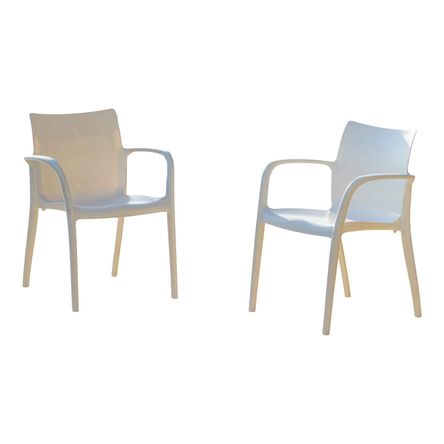 Pedro Set of 2 Stackable Armchair-White