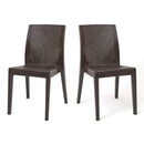 Siena Set of 2 Stackable Side chair-Brown