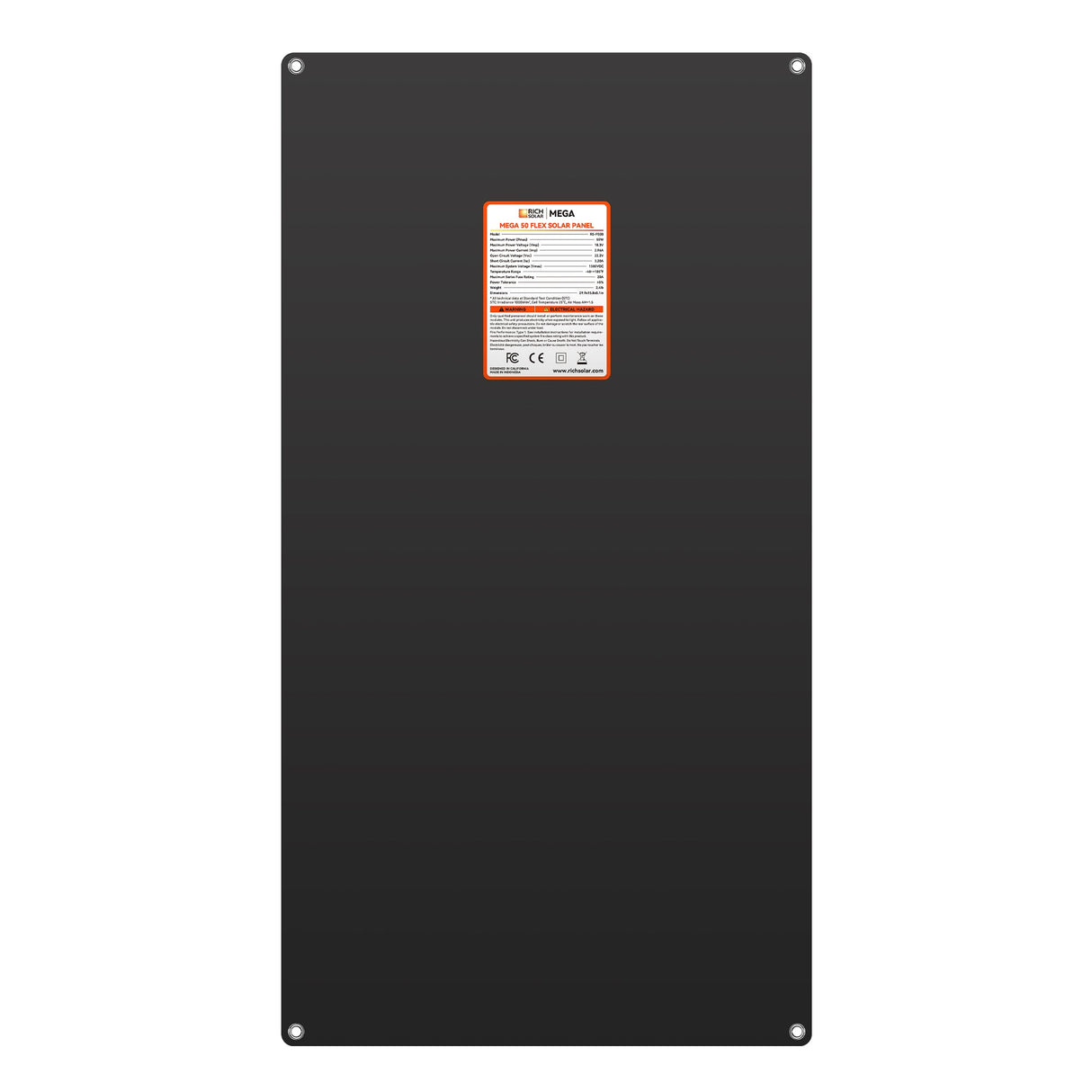 MEGA 50 FLEX | 50W 12V Flexible Solar Panel | Ultra-Lightweight, IP68 Junction Box, for RV, Marine, Off-Grid & Overland