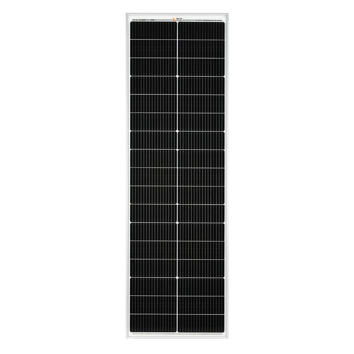 MEGA 100 SLIM | 100 Watt Slim Solar Panel | Compact 12V Off-Grid Narrow Solar Panel for Vans, Overlanders, Boats | 25-Year Output Warranty