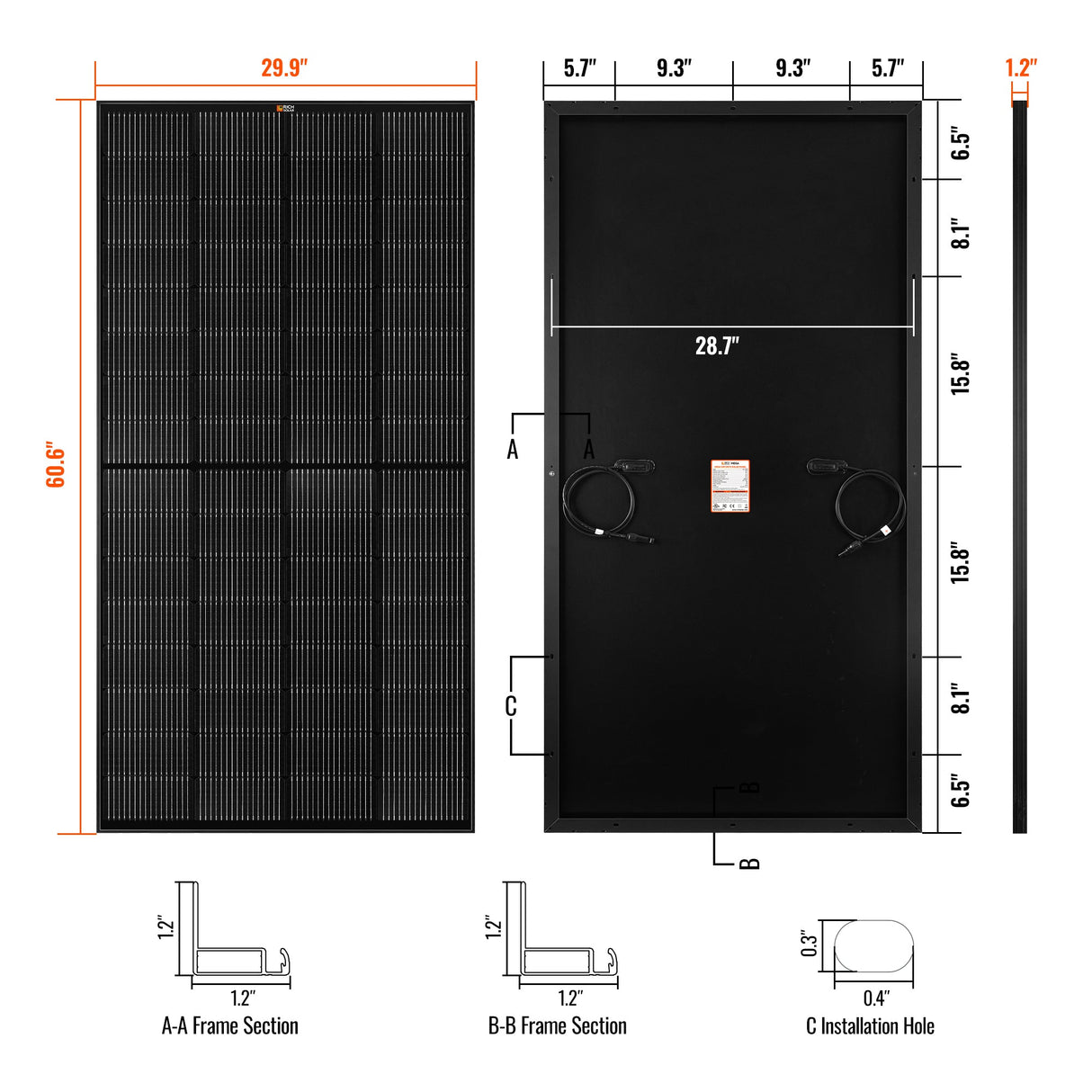 MEGA 250 ONYX | 250 Watt Solar Panel | Premier 12V Off-Grid Solar Panel for RVs, Vans, Boats | 25-Year Output Warranty