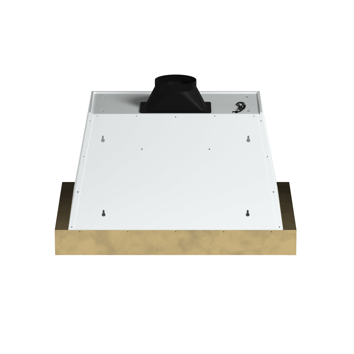FORNO Vittorio 36" 600 CFM Wall Mount Range Hood in White and Antique Brass Trim with Remote Control, FRHWM5078-36WHT