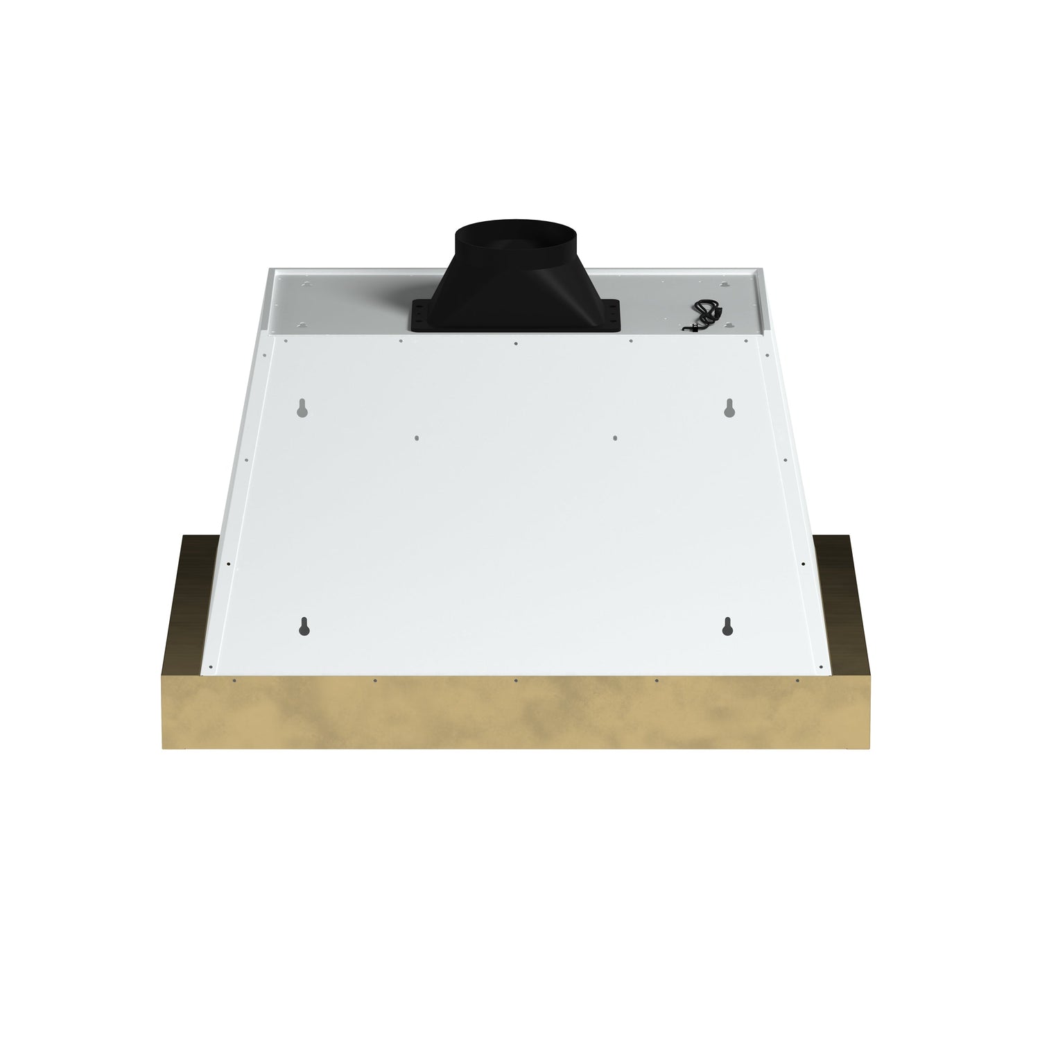 FORNO Vittorio 36" 600 CFM Wall Mount Range Hood in White and Antique Brass Trim with Remote Control, FRHWM5078-36WHT