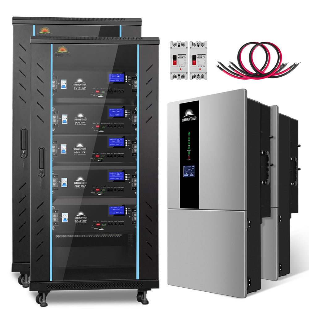 Hybrid Solar Kit 11.4KW 48V Split Phase 51.2 KWH Lithium Battery 36 X 450 Watt Solar Panel (Optional) SGH-11N5E