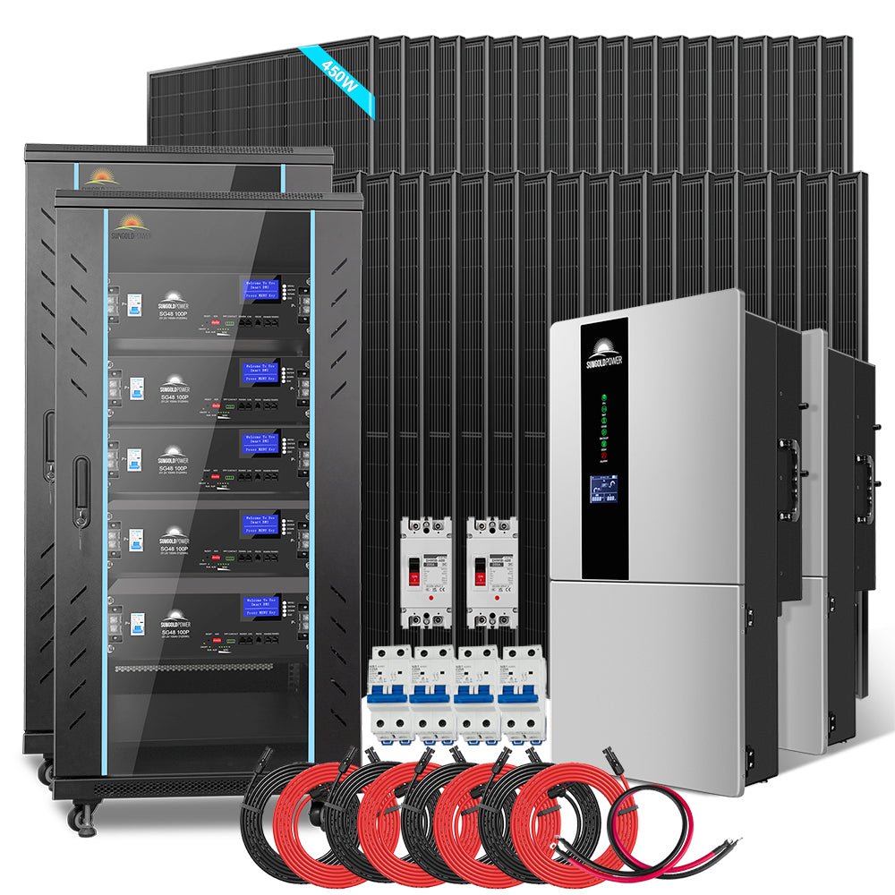 Hybrid Solar Kit 11.4KW 48V Split Phase 20.48KWH/51.2KWH Lithium Battery 450 Watt Solar Panel (Optional) SGH-11N2E/ SGH-11N5E