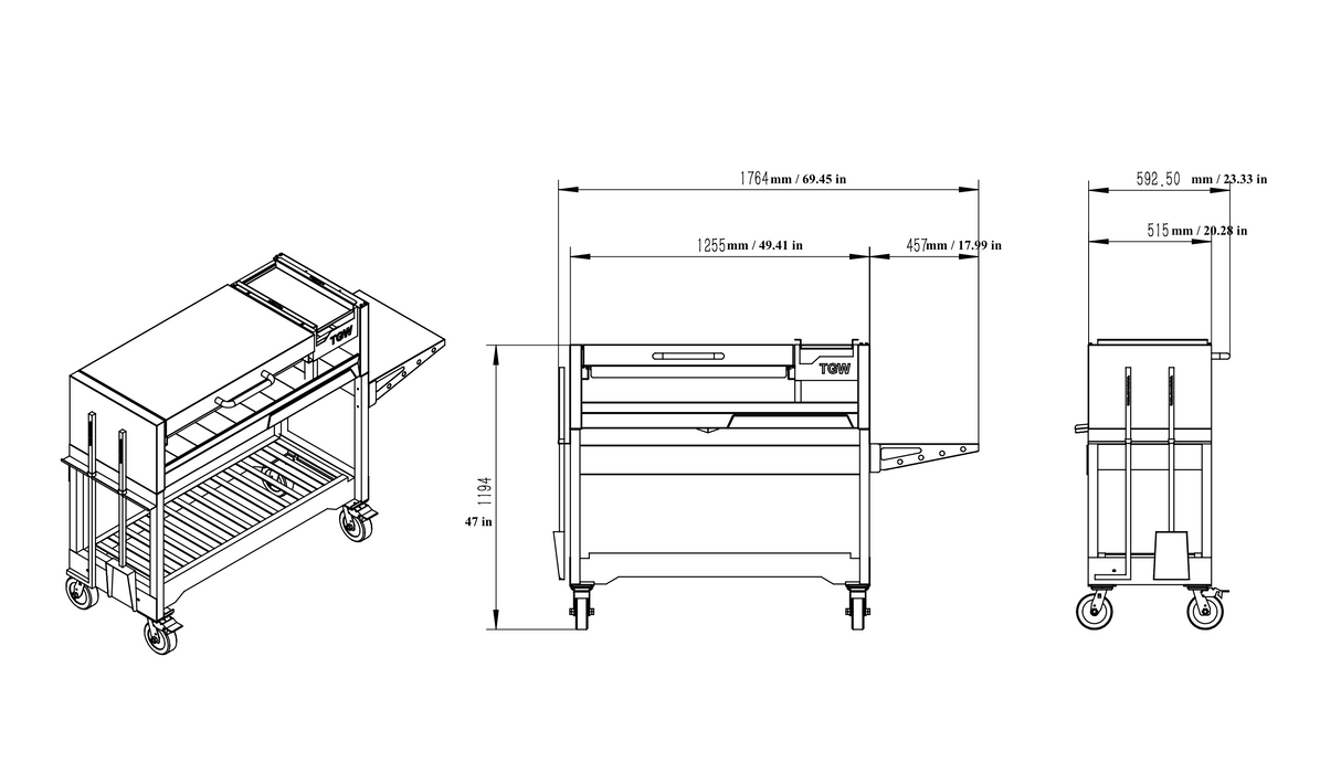 Tagwood BBQ Argentine Wood Fire & Charcoal Gaucho Grill | BBQ18SI--