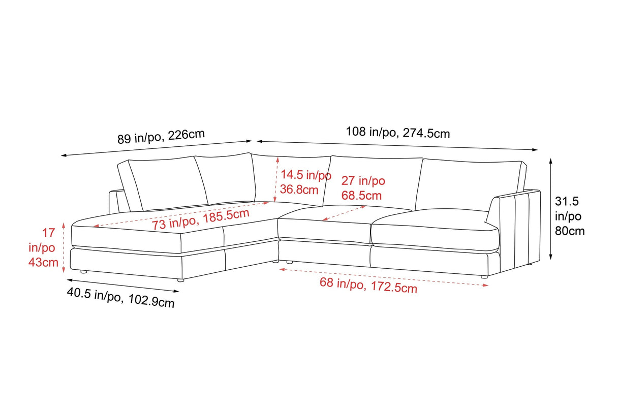 Serena Leather Sectional Sofa
