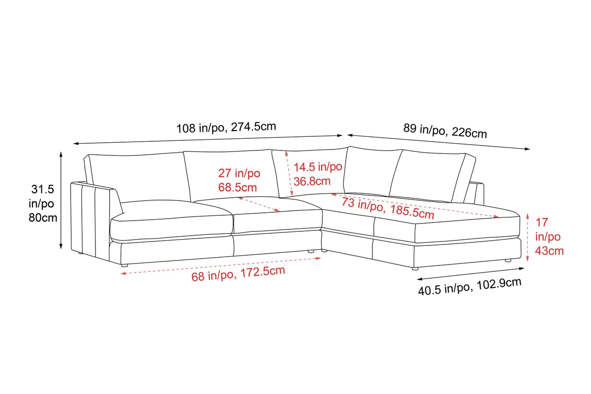 Serena Leather Sectional Sofa