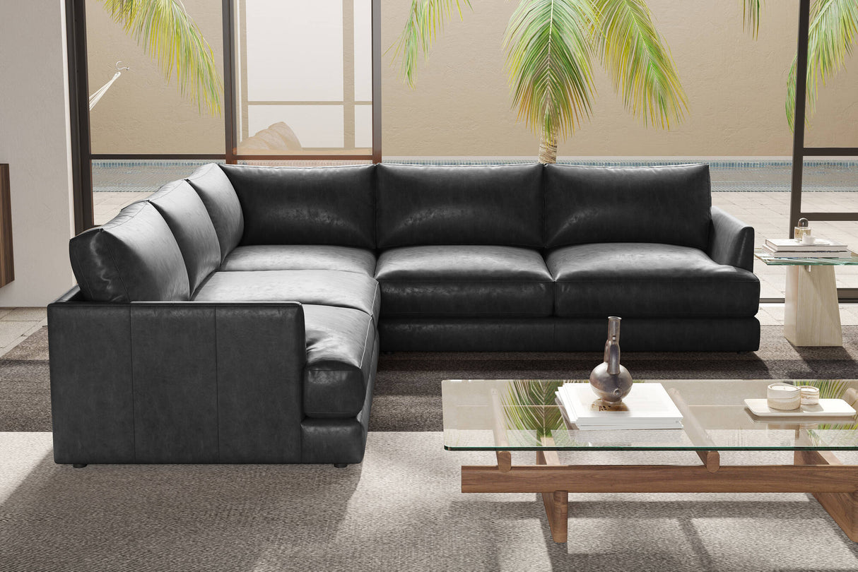 Serena Leather Corner Sectional Sofa