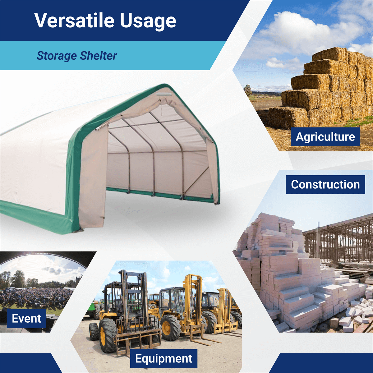 Single Truss Storage Shelter W20'xL40'xH12'