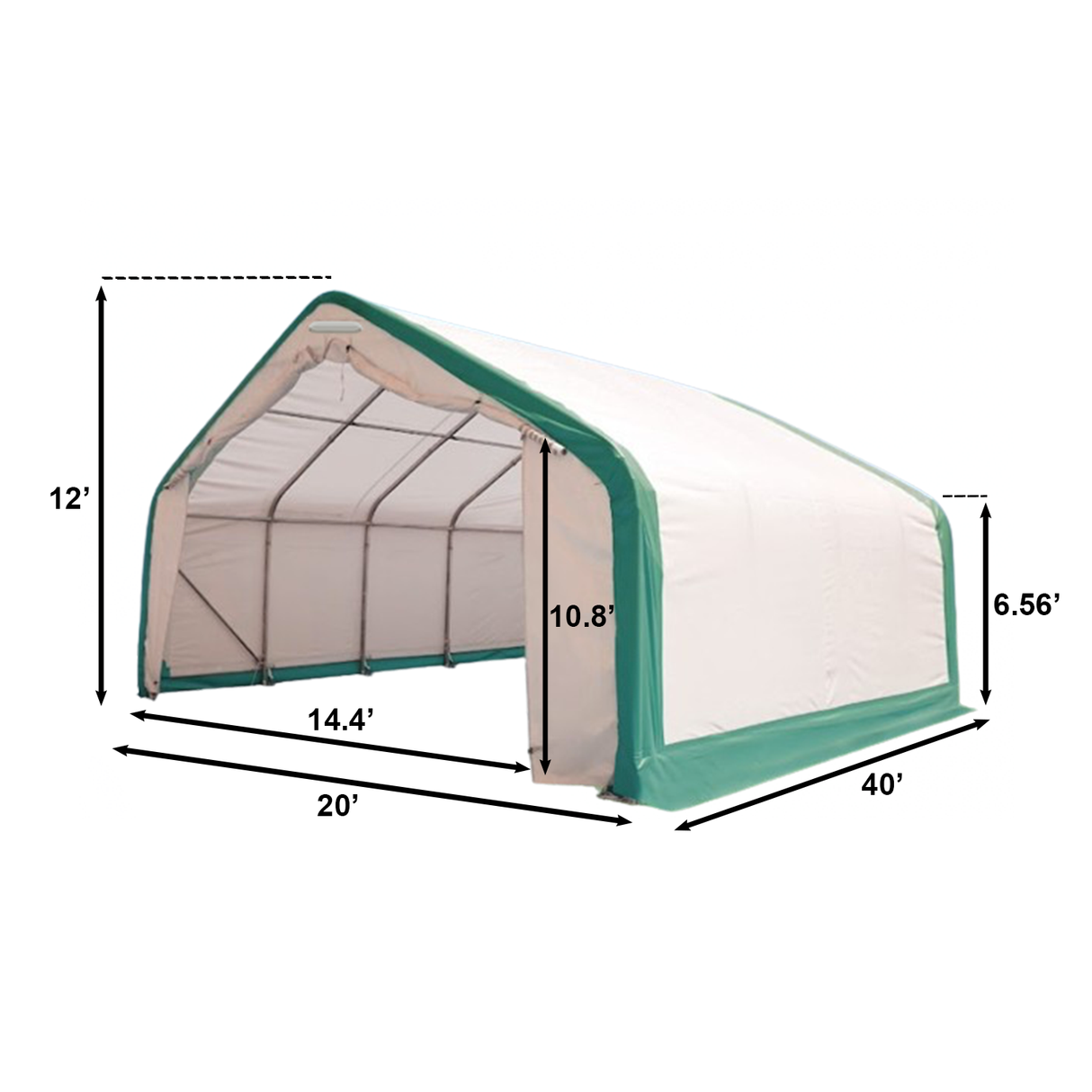 Single Truss Storage Shelter W20'xL40'xH12'