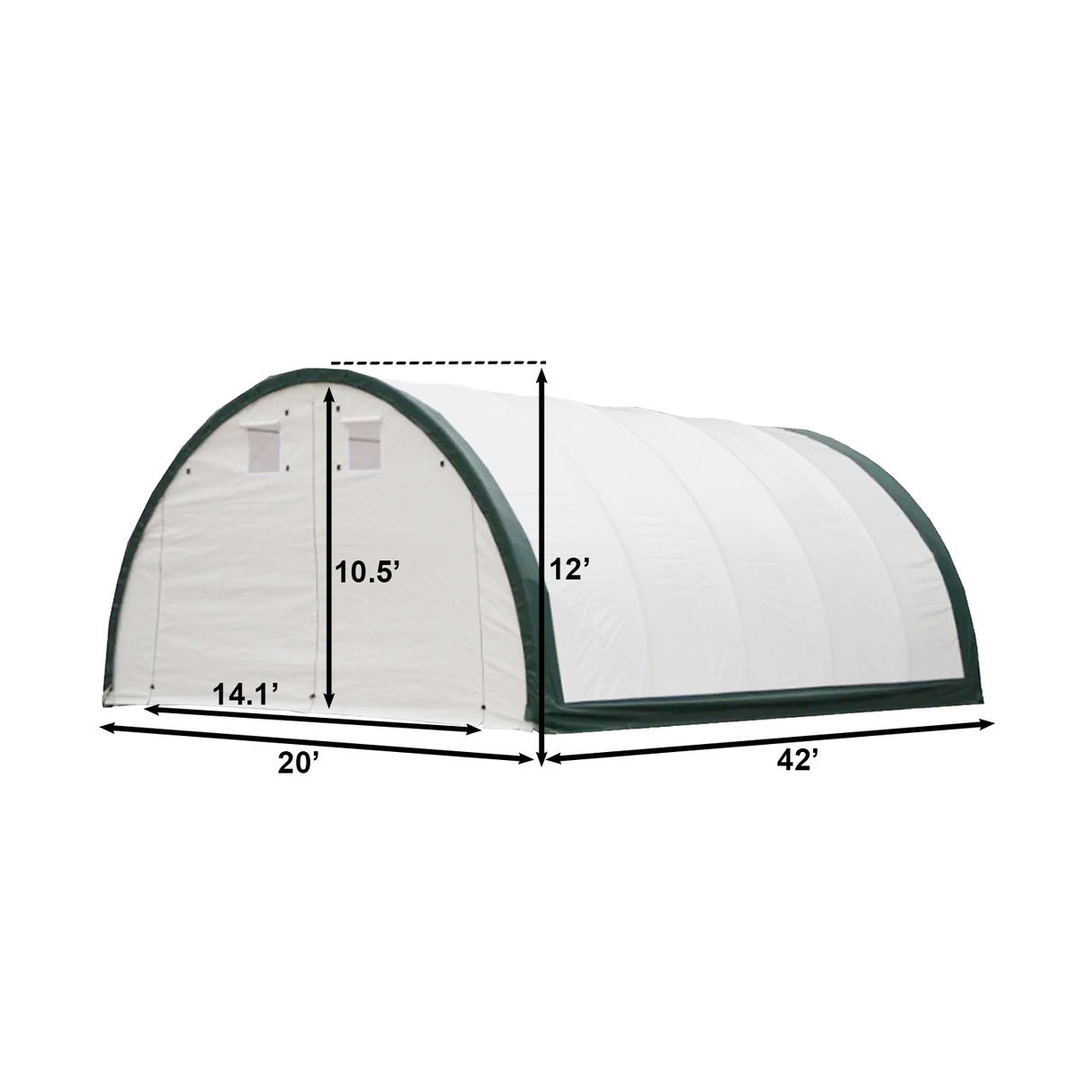 Single Truss Arch Storage Shelter W20'xL42'xH12'