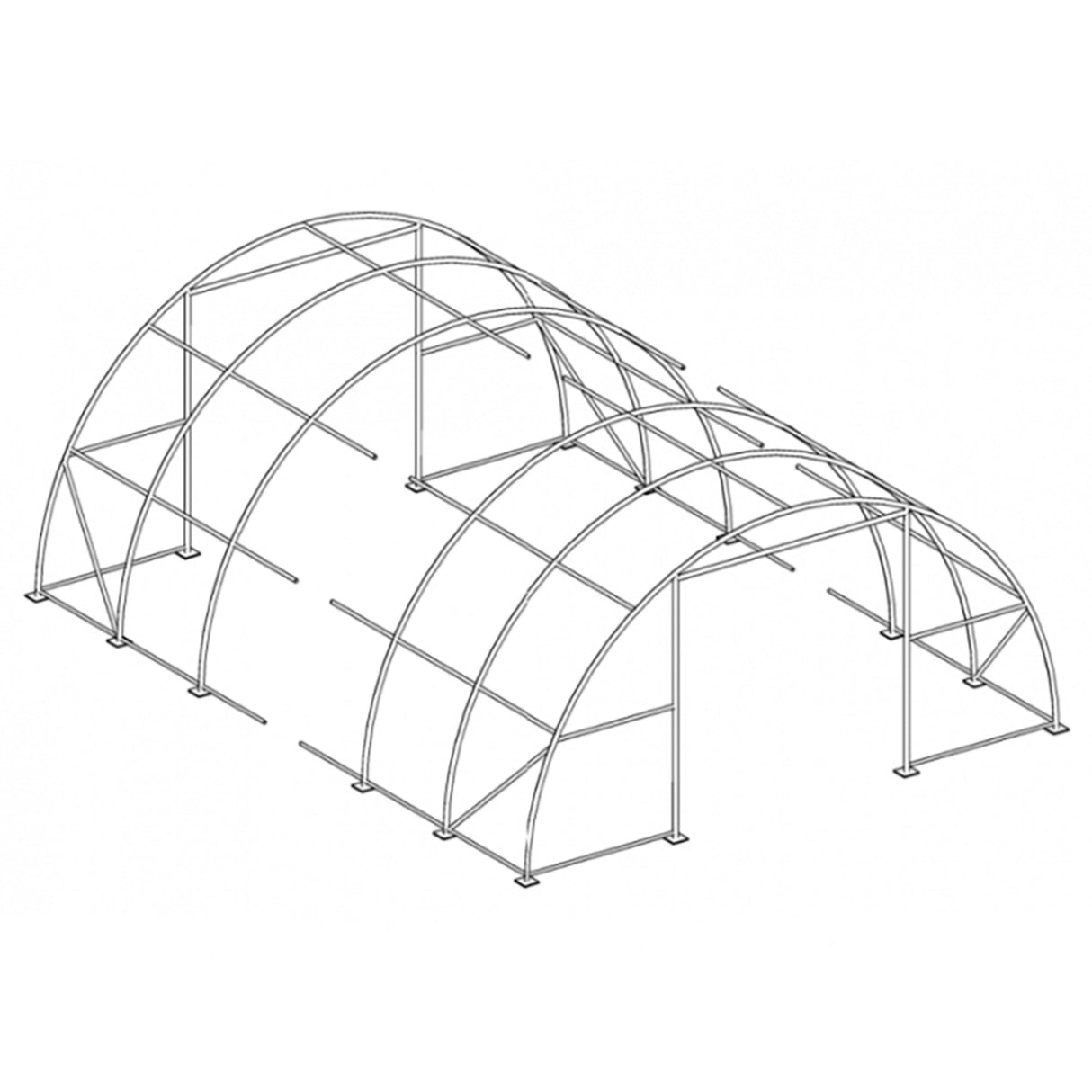 Single Truss Arch Storage Shelter W30'xL65'xH15'