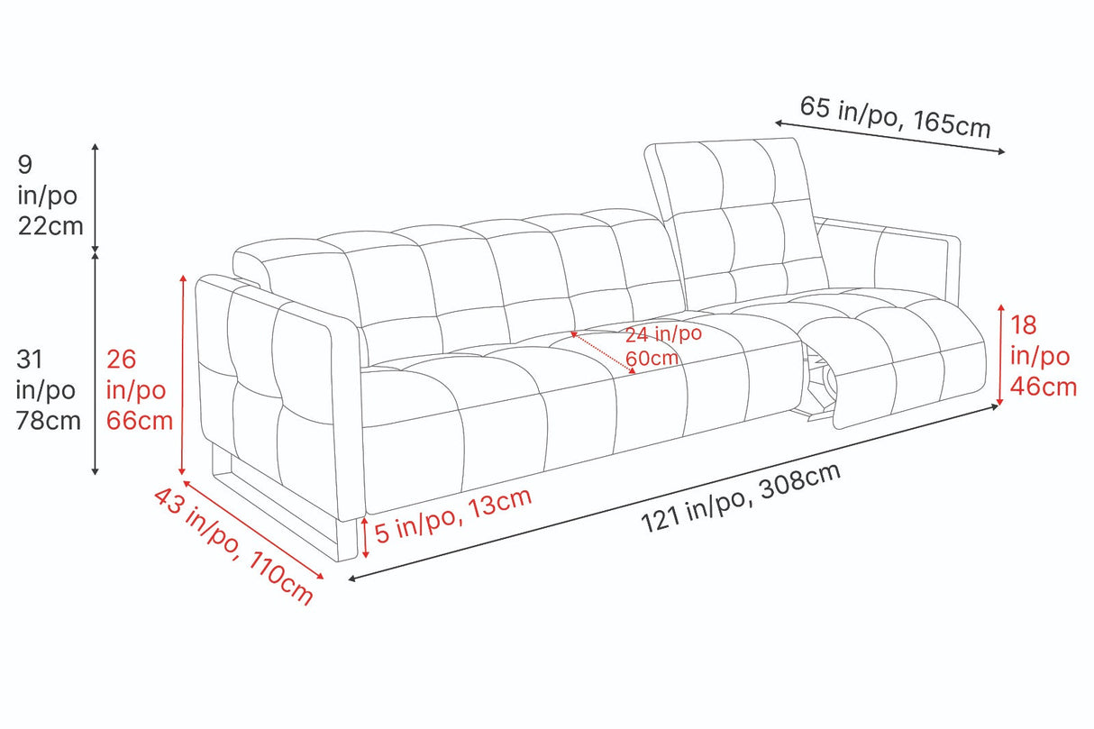 Sofia Leather Recliner Sofa