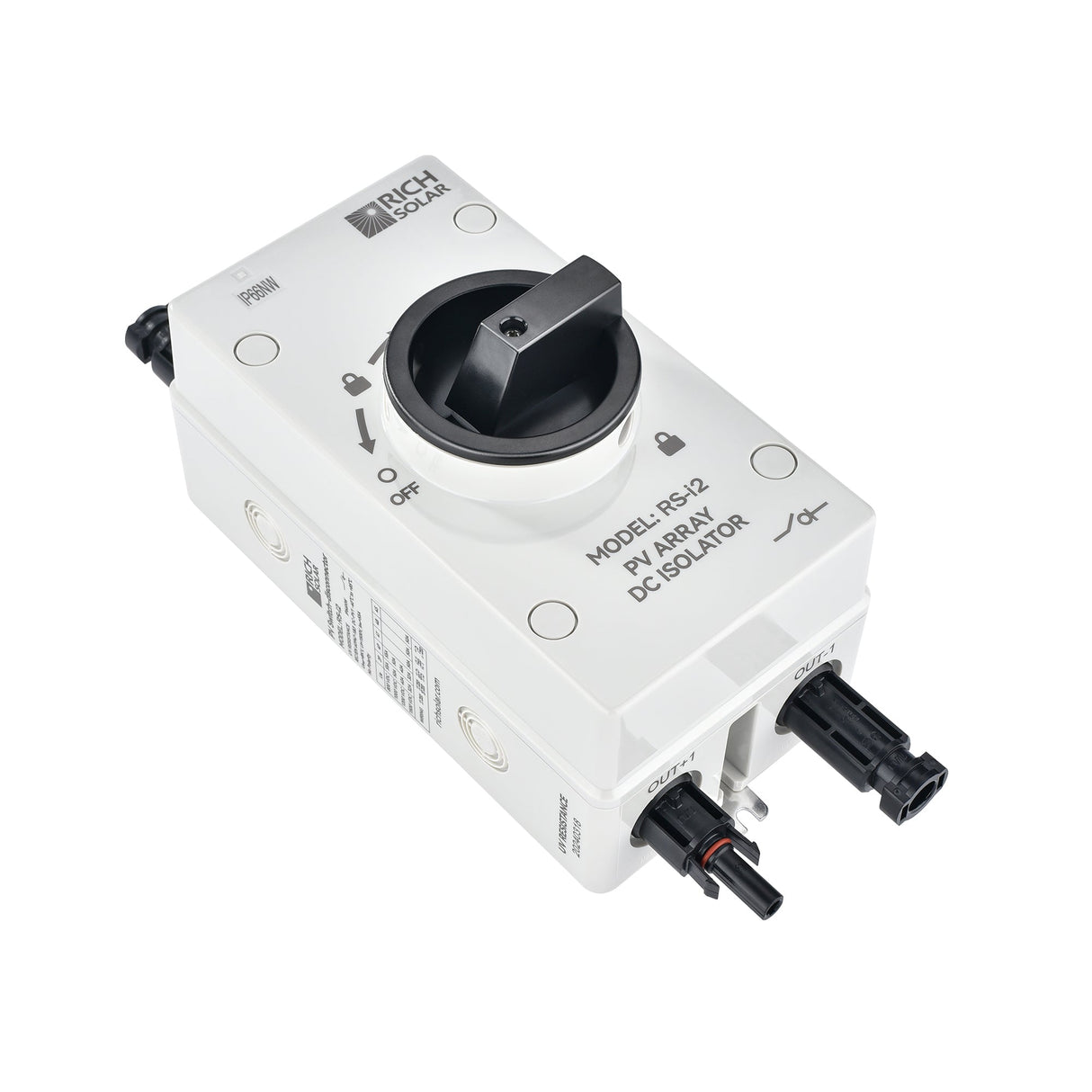 Solar PV DC Quick Disconnect Switch | Solar Array DC Quick Disconnect Switch | 1500 Volt 55 Amp | 2 Pole 1 String | Easy to Install