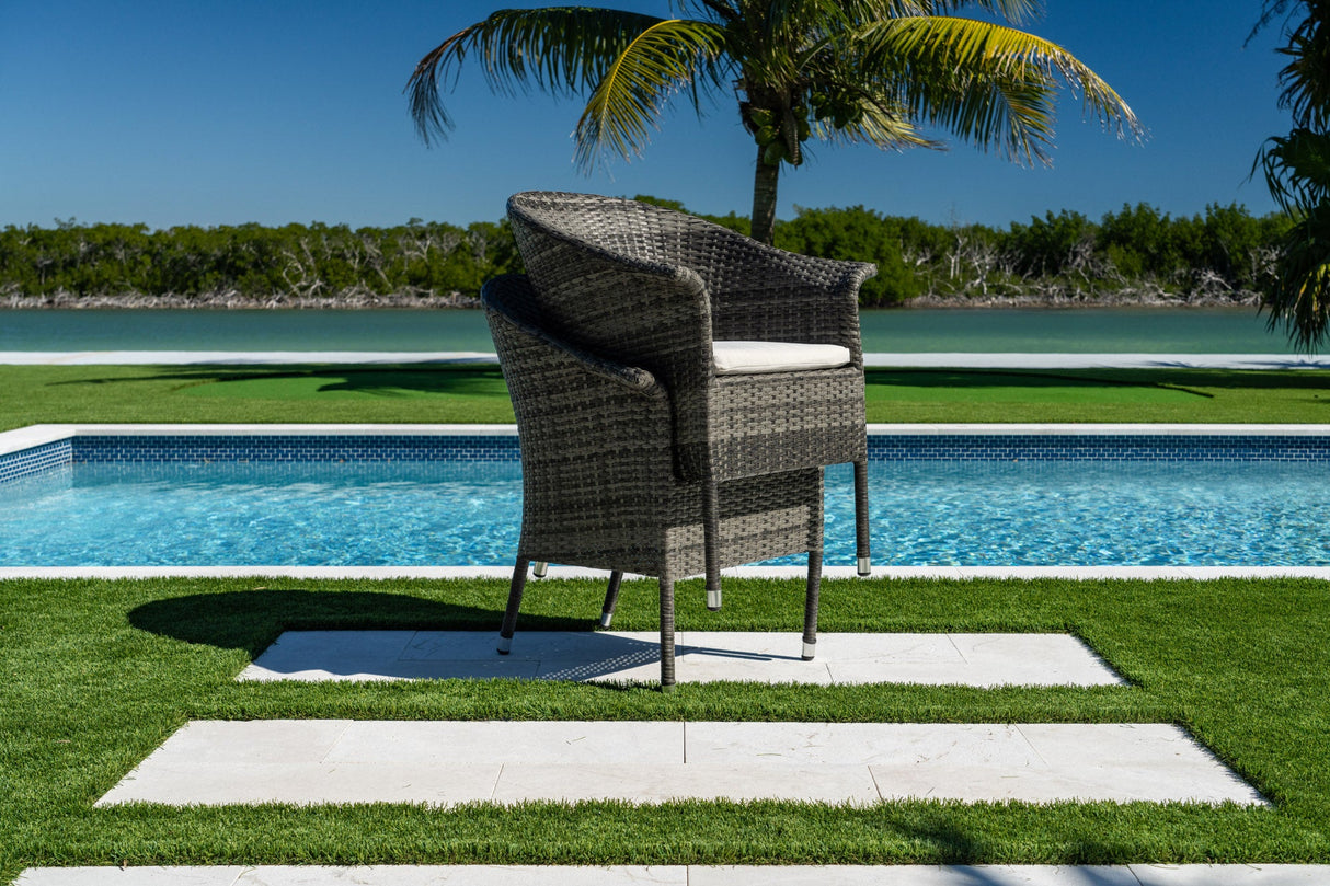 Spectrum Stackable Set of 2 Woven Armchairs with Cushion