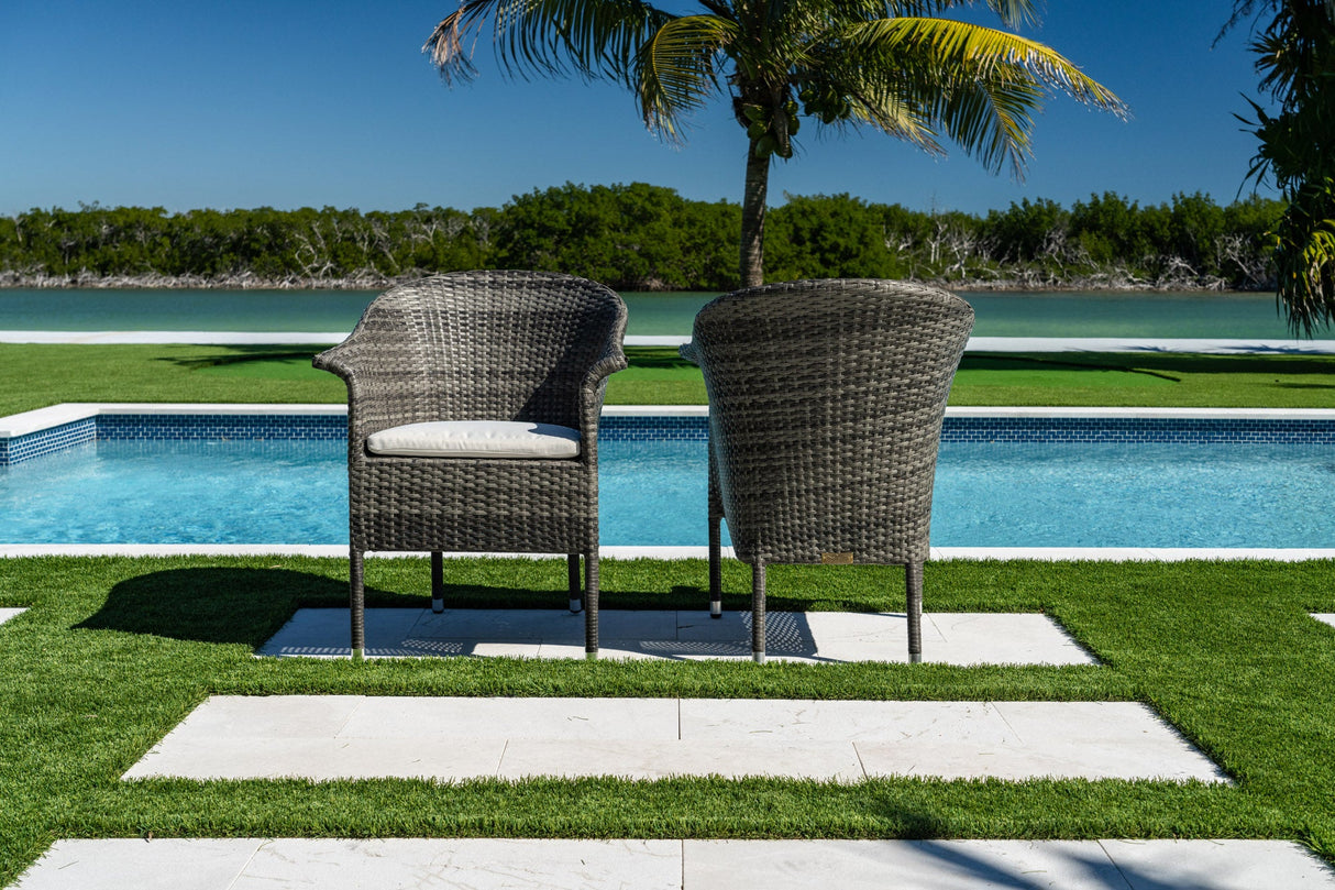 Spectrum Stackable Set of 2 Woven Armchairs with Cushion