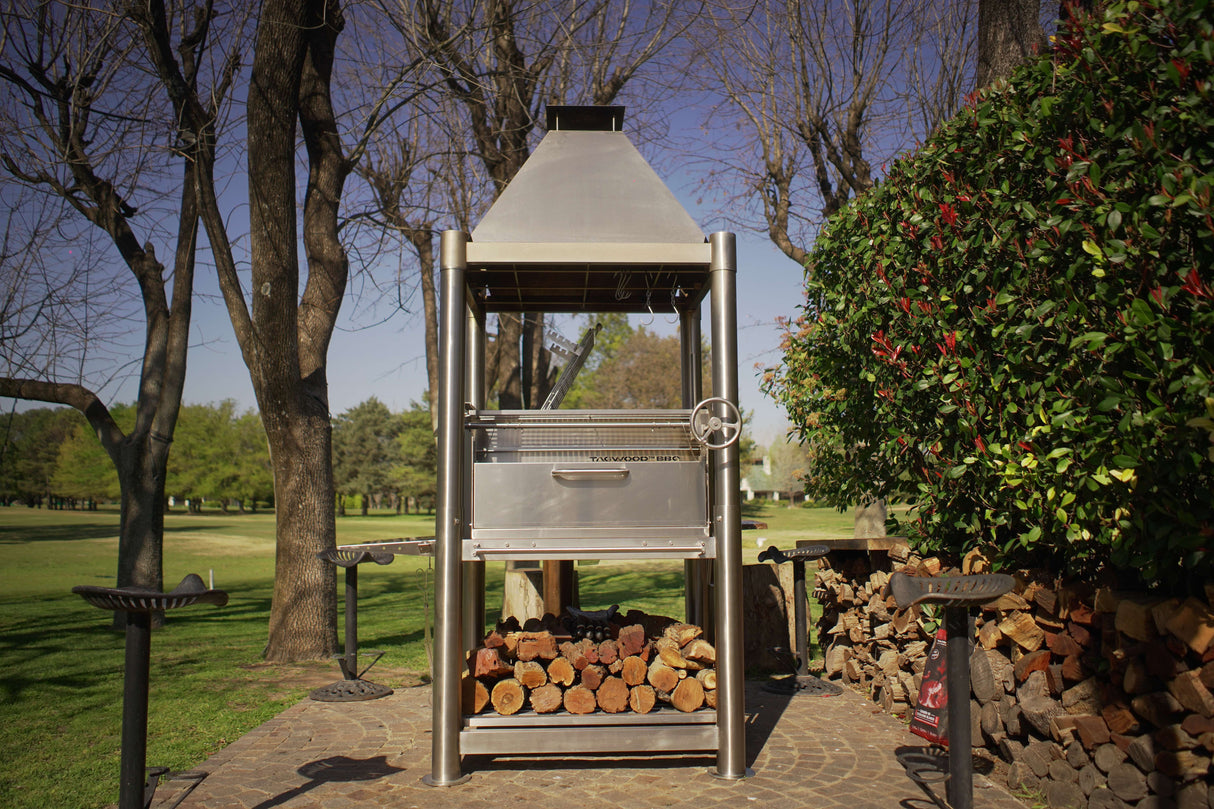 Tagwood BBQ Argentine Santa Maria Wood Fire & Charcoal Gaucho Grill all Stainless Steel | BBQ02SS OPEN FIRE COOKING - PRE-ORDER