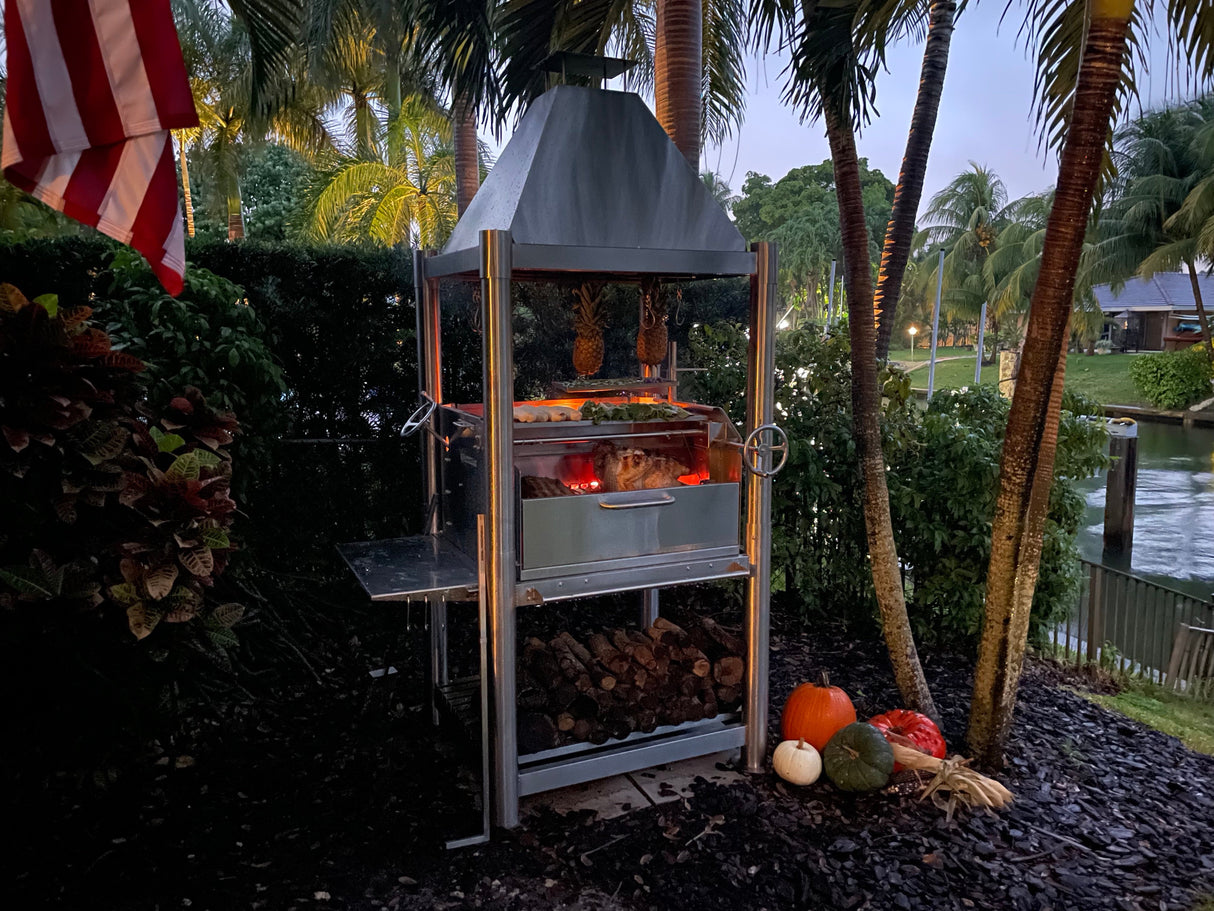 Tagwood BBQ Argentine Santa Maria Wood Fire & Charcoal Gaucho Grill all Stainless Steel | BBQ02SS OPEN FIRE COOKING - PRE-ORDER
