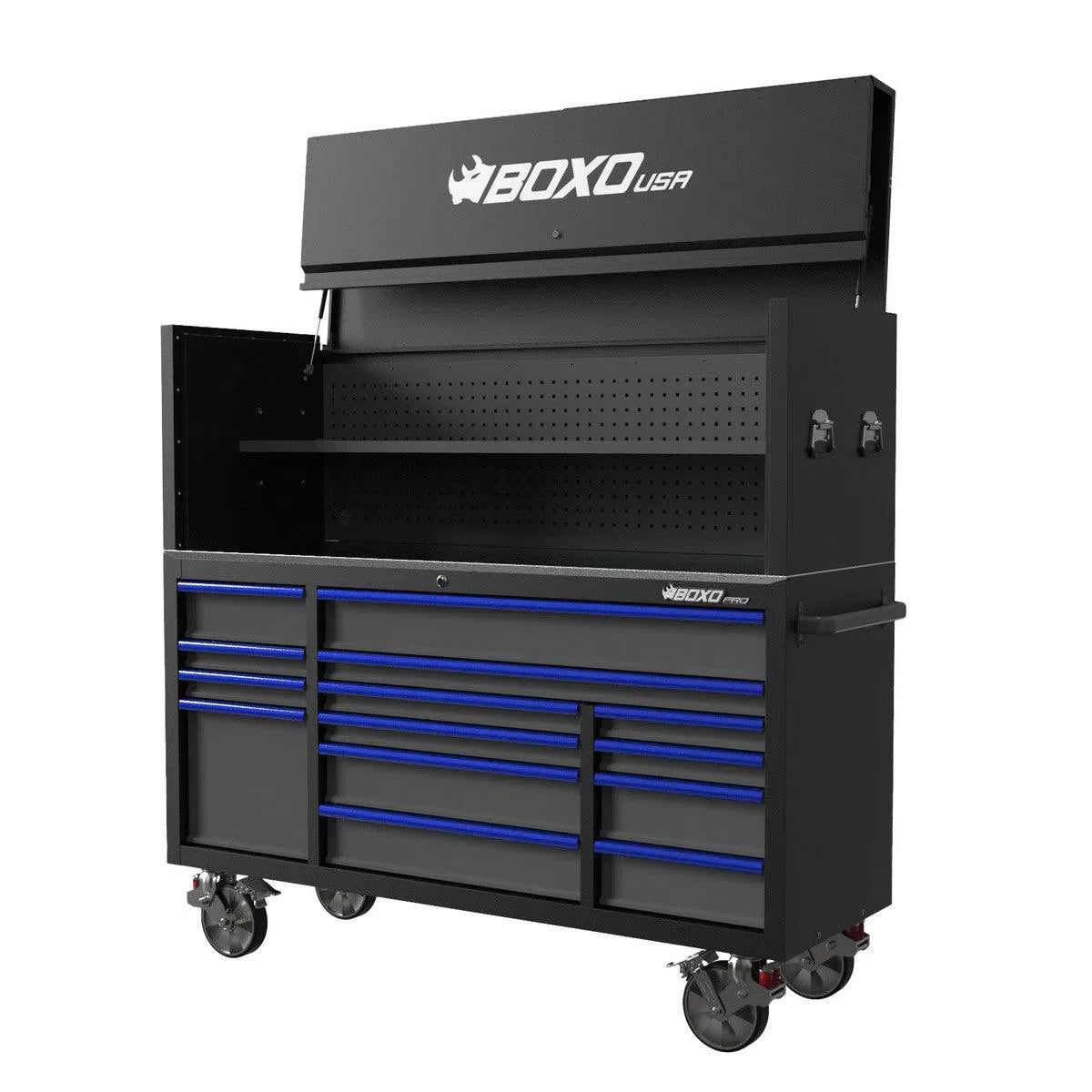 Pro Series | Loaded 72" 14-Drawer Garage Top Rolling Tool Box | Black