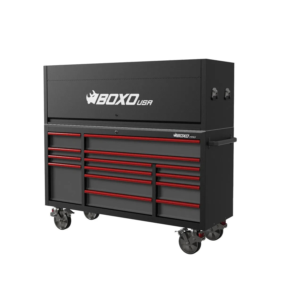 Pro Series | Loaded 72" 14-Drawer Garage Top Rolling Tool Box | Black