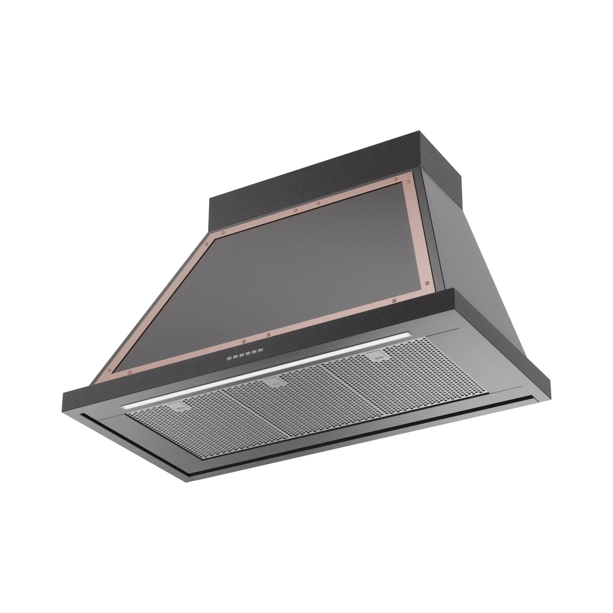 ILVE Nostalgie II 40-Inch 600 CFM Wall Mounted Range Hood in Glossy Black with Copper Trim (UANB40BKP)