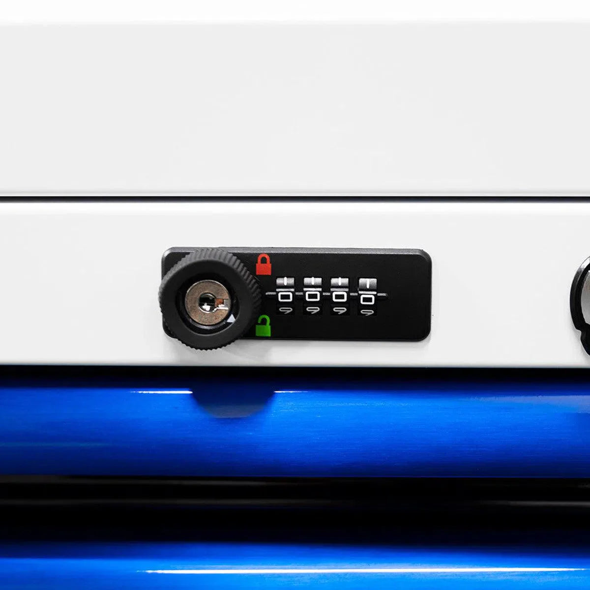 Pro Series | Loaded 26" 11-Drawer Rolling Tool Box | White and Blue