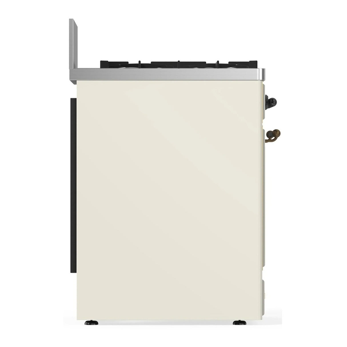 ILVE Majestic III 30-inch Dual Fuel Range with 5 Natural Gas Burner and Triple Glass Door Electric Oven in Antique White with Burnished Trim (UM30NR3AWB)