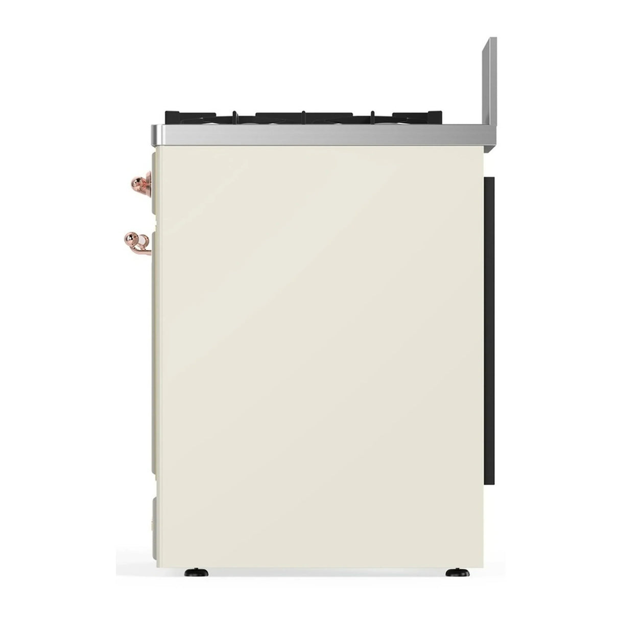 ILVE Majestic III 30-inch Dual Fuel Range with 5 Natural Gas Burner and Triple Glass Door Electric Oven in Antique White with Copper Trim (UM30NR3AWP)
