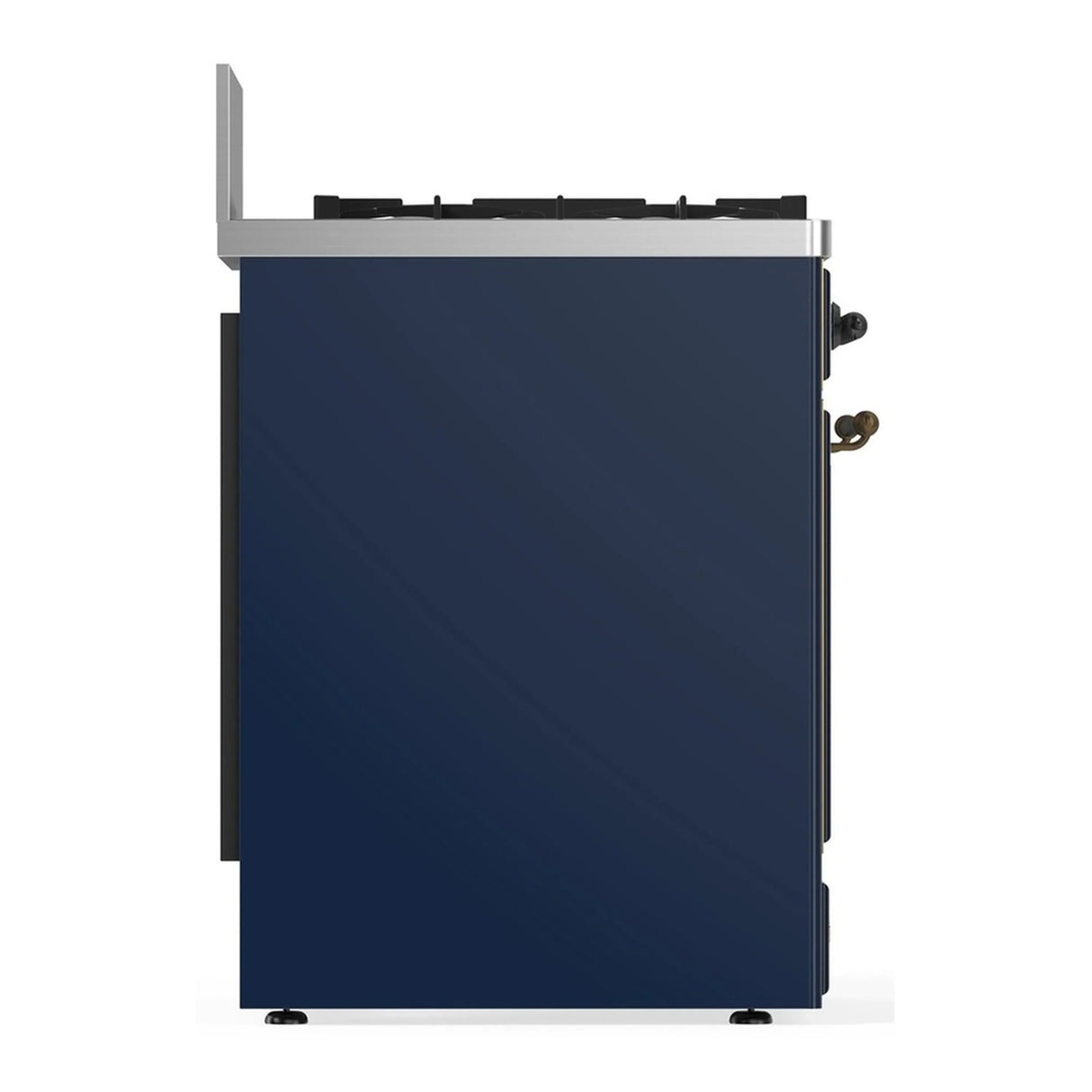 ILVE Majestic III 30-inch Dual Fuel Range with 5 Natural Gas Burner and Triple Glass Door Electric Oven in Midnight Blue with Burnished Trim (UM30NR3MBB)