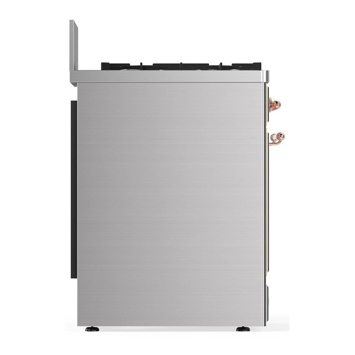 ILVE Majestic III 30-inch Dual Fuel Range with 5 Natural Gas Burner and Triple Glass Door Electric Oven in Stainless Steel with Copper Trim (UM30NR3SSP)