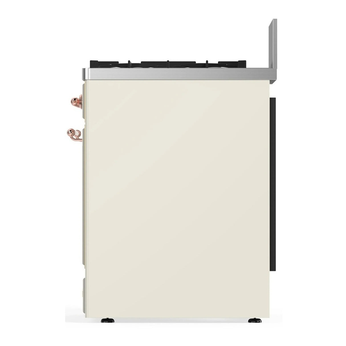 ILVE Majestic III 30-inch Dual Fuel Range with 5 Natural Gas Burner and Solid Door Electric Oven in Antique White with Copper Trim (UM30QNR3AWP)