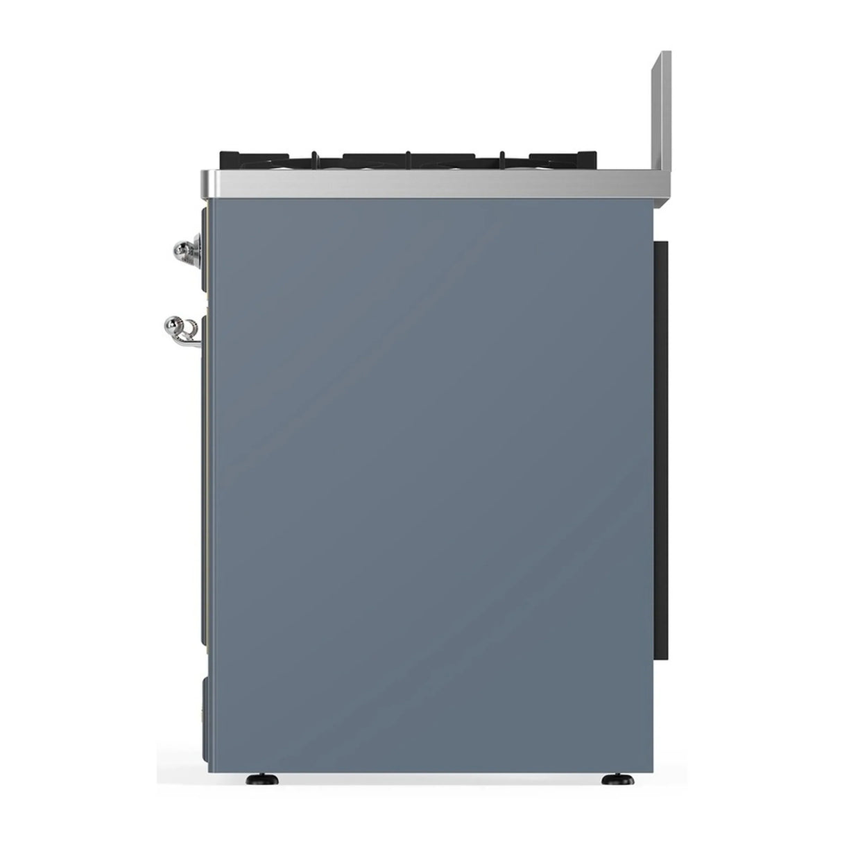 ILVE Majestic III 30-inch Dual Fuel Range with 5 Liquid Propane Burner and Solid Door Electric Oven in Blue Grey with Chrome Trim (UM30QNR3BGCLP)