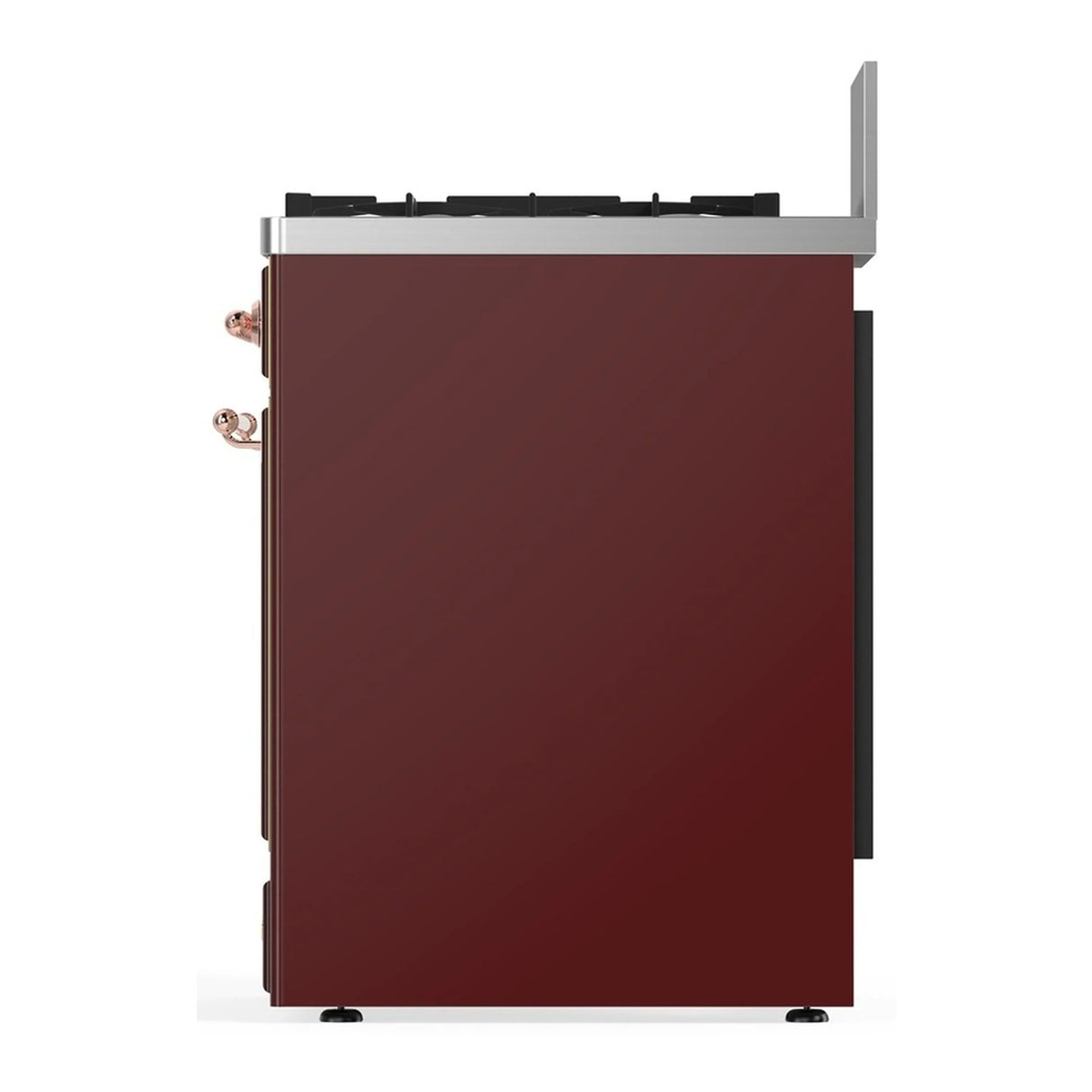 ILVE Majestic III 30-inch Dual Fuel Range with 5 Liquid Propane Burner and Solid Door Electric Oven in Burgundy with Copper Trim (UM30QNR3BUPLP)