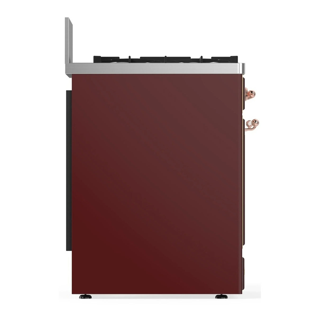 ILVE Majestic III 30-inch Dual Fuel Range with 5 Liquid Propane Burner and Solid Door Electric Oven in Burgundy with Copper Trim (UM30QNR3BUPLP)