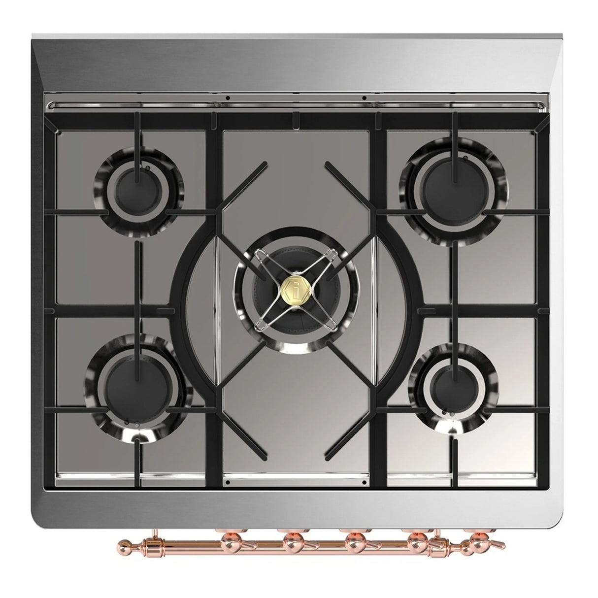 ILVE Majestic III 30-inch Dual Fuel Range with 5 Natural Gas Burner and Solid Door Electric Oven in Emerald Green with Copper Trim (UM30QNR3EGP)